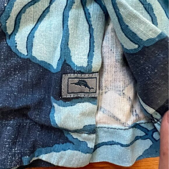 Tommy Bahama Mens Camp Shirt Button Up Beach Hawaiian Floral Silk Blue Size XL - Picture 5 of 12